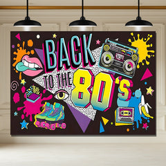 Layoris Back To The 80S Colorful Disco Party Backdrop