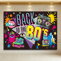 Layoris Back To The 80S Colorful Disco Party Backdrop