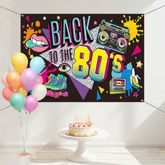 Layoris Back To The 80S Colorful Disco Party Backdrop