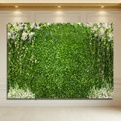 Layoris Grass Wall Flowers Birthday Event Party Backdrop