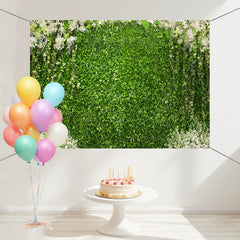 Layoris Grass Wall Flowers Birthday Event Party Backdrop