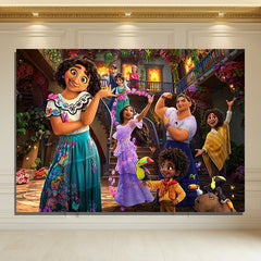 Layoris Happy Birthday Magic House Family Party Backdrop