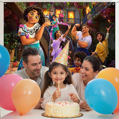 Layoris Happy Birthday Magic House Family Party Backdrop