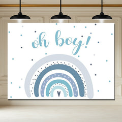 Layoris Oh Boy Blue And Rainbows Baby Shower Backdrop