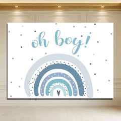 Layoris Oh Boy Blue And Rainbows Baby Shower Backdrop