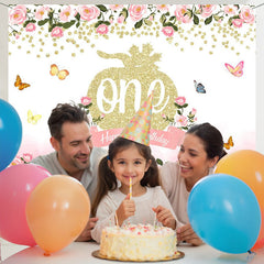 Layoris Pink Blossom Glitter Pumpkin 1St Birthday Backdrop