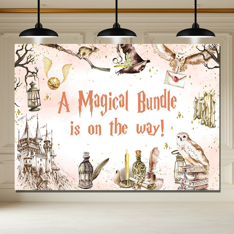 Layoris Magical Bundle Is On Way Boy Baby Shower Backdrop