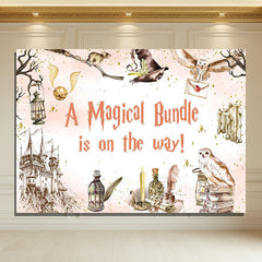 Layoris Magical Bundle Is On Way Boy Baby Shower Backdrop