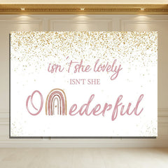 Layoris Isnt She Lovely Onederful Pink 1St Birthday Backdrop