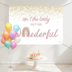 Layoris Isnt She Lovely Onederful Pink 1St Birthday Backdrop