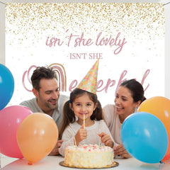 Layoris Isnt She Lovely Onederful Pink 1St Birthday Backdrop
