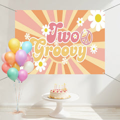 Layoris Psychedelic Flowers Stripe 2Nd Birthday Backdrop