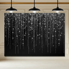 Layoris Black White Sparkle Celebration Party Backdrop