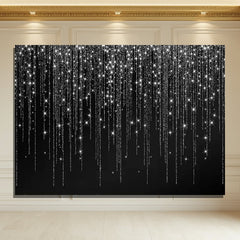 Layoris Black White Sparkle Celebration Party Backdrop