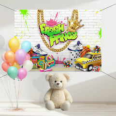 Layoris Hip Hop Prince Graffiti Wall Celebrate Party Backdrop