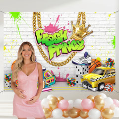 Layoris Hip Hop Prince Graffiti Wall Celebrate Party Backdrop