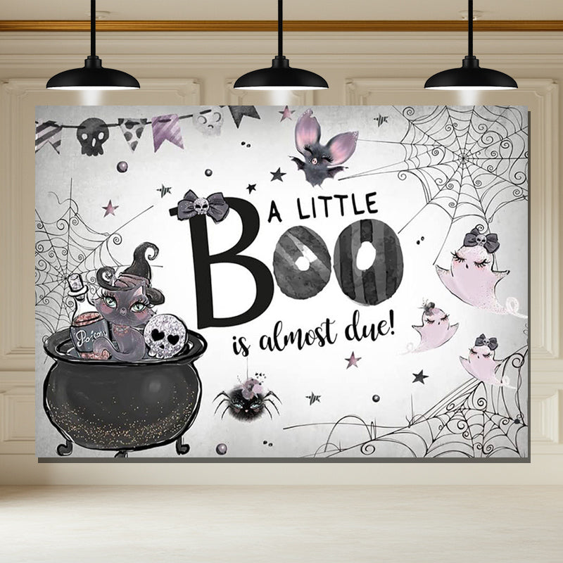 Layoris A Little Boo Is Almost Due Baby Shower Backdrop