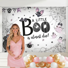 Layoris A Little Boo Is Almost Due Baby Shower Backdrop