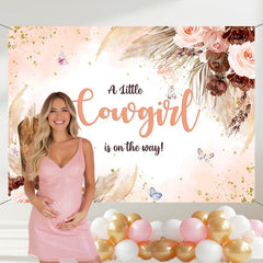 Layoris A Little Cowgirl Is On The Way Baby Shower Backdrop
