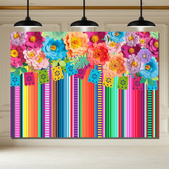 Layoris Mexican Celebration Flower Photobooth Backdrop