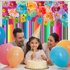 Layoris Mexican Celebration Flower Photobooth Backdrop