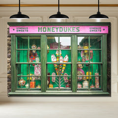 Layoris Green Candy Shop Birthday Backdrop For Photo Booth