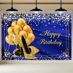 Layoris Blue Balloon Heels Diamond Ladies Birthday Backdrop