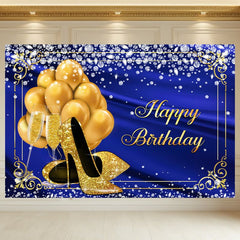 Layoris Blue Balloon Heels Diamond Ladies Birthday Backdrop