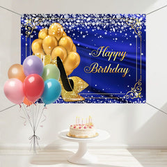 Layoris Blue Balloon Heels Diamond Ladies Birthday Backdrop
