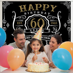 Layoris Age To Perfection Black Happy 60Th Birthday Backdrop
