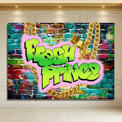 Layoris Graffiti Wall Fresh Prince Baby Shower Backdrop