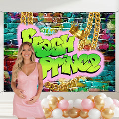 Layoris Graffiti Wall Fresh Prince Baby Shower Backdrop