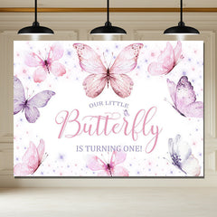 Layoris Our Little Butterfly Is Turning One Birthday Backdrop
