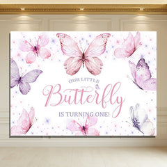 Layoris Our Little Butterfly Is Turning One Birthday Backdrop