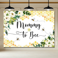 Layoris Mommy To Bee Flower Yellow Baby Shower Backdrop