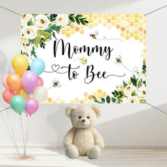 Layoris Mommy To Bee Flower Yellow Baby Shower Backdrop