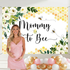Layoris Mommy To Bee Flower Yellow Baby Shower Backdrop