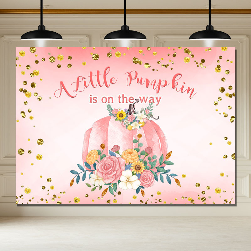 Layoris A Little Pumpkin Is On The Way Baby Shower Backdrop