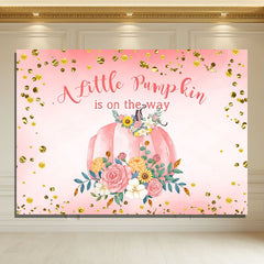 Layoris A Little Pumpkin Is On The Way Baby Shower Backdrop