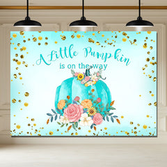 Layoris Mint Green Pumpkin Baby Shower Backdrop
