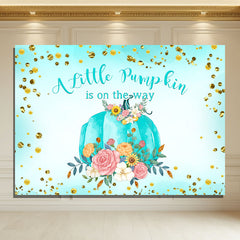 Layoris Mint Green Pumpkin Baby Shower Backdrop