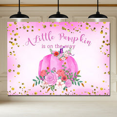Layoris Hot Pink Pumpkin Baby Shower Party Backdrop