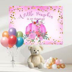 Layoris Hot Pink Pumpkin Baby Shower Party Backdrop