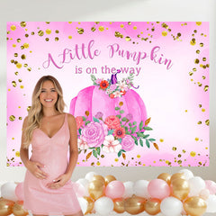 Layoris Hot Pink Pumpkin Baby Shower Party Backdrop