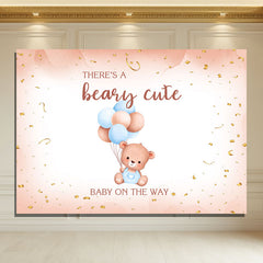 Layoris There'S A Beary Cute Baby Is On The Way Backdrop