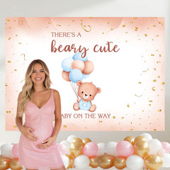 Layoris There'S A Beary Cute Baby Is On The Way Backdrop
