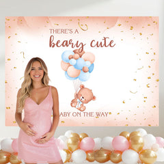 Layoris Beary Cute Bear Balloon Baby Shower Backdrop