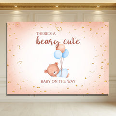 Layoris A Beary Cute Sleeping Bear Baby Shower Backdrop