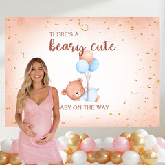 Layoris A Beary Cute Sleeping Bear Baby Shower Backdrop