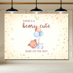 Layoris There'S A Beary Cute Sleeping Bear Baby Shower Backdrop